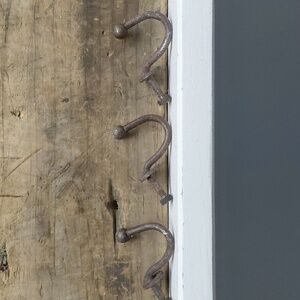 Vintage Rustic Metal Hooks Set Of 3